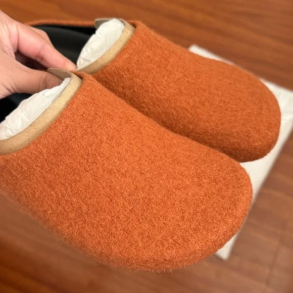 Veronica Beard Orange Cuoio Fenella Wool Mule Slides - Picture 11 of 12